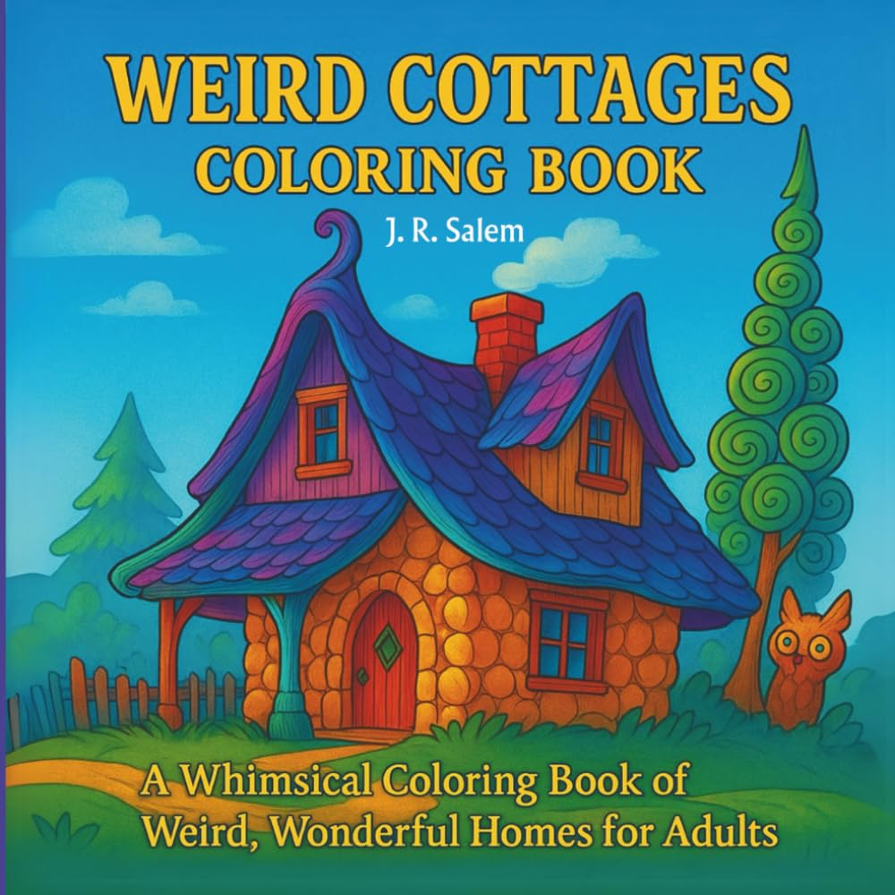 Weird Cottages adult coloring book