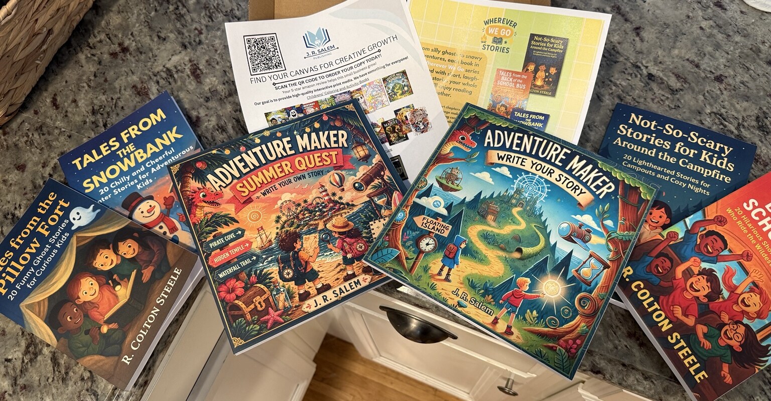 Adventure Maker and Wherever We Go books with educator materials from J. R. Salem Publishing
