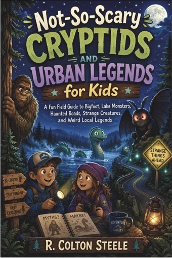 Book cover of Not-So-Scary Cryptids and Urban Legends for Kids by R. Colton Steele