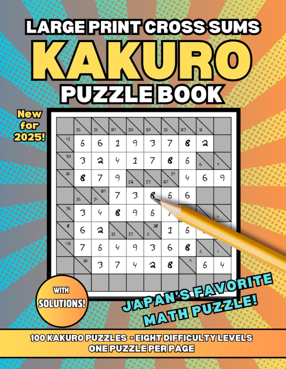 Cover of Large Print Kakuro Puzzle Book by J. R. Salem