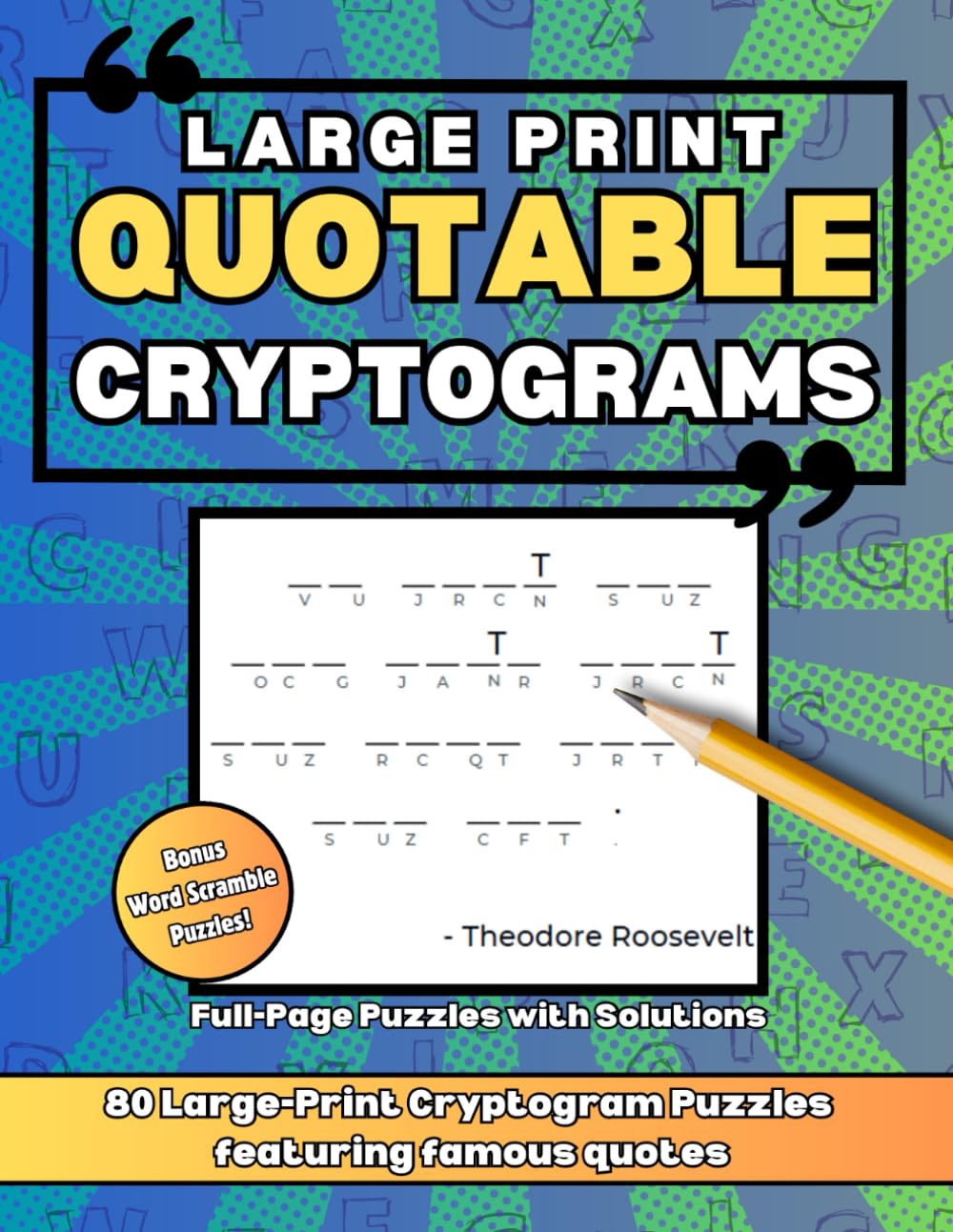 Cover of Large Print Quotable Cryptograms by J. R. Salem